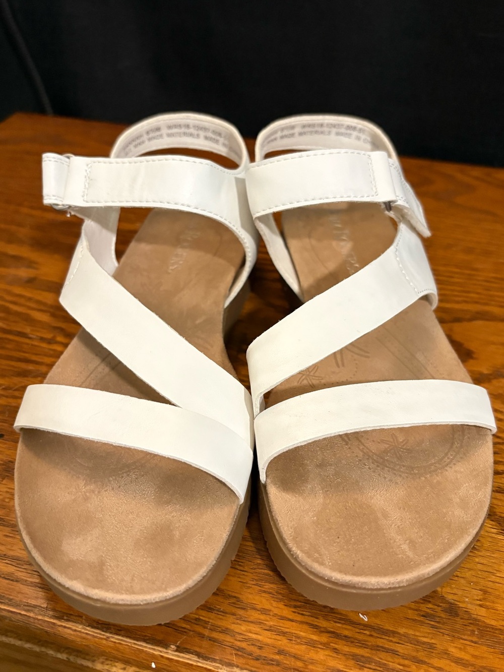 Kim Rogers White Strappy Comfort Wedge Sandals
